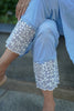 Sky Blue Straight Cut Kurti Set with Pearl & Lace Details