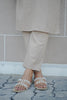 Grey Cotton Straight-Cut Kurti with Thread Embroidery & Pants