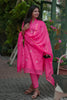 Pink Kota Hand Block Printed Zari Embroidered Suit Set - Aarni Clothing - A Destination for Handpicked Ethnic Wear