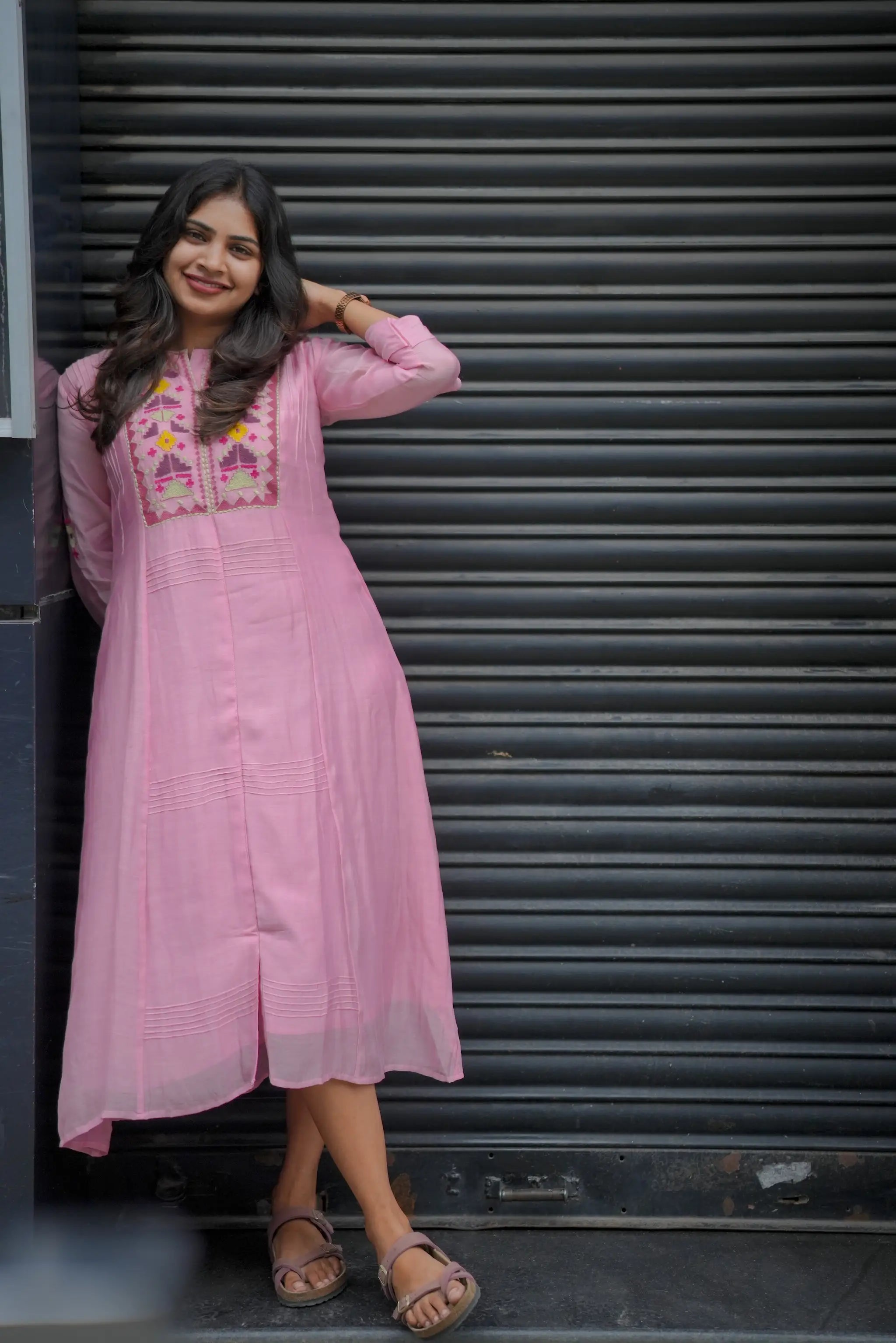 Pink_Mul_Chanderi_Embroidered_Dress