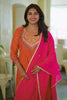 Rust Orange Dola Silk Zardosi Embroidred Suit Set