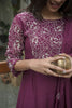 Wine Mul Chanderi Thread Embroidered Suit Set with Dupatta