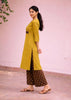 Yellow Embroidered Handloom Cotton Kurti Set
