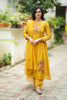 Yellow Floral Embroidered Mul Chanderi Suit Set