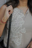 Grey Cotton Straight-Cut Kurti with Thread Embroidery & Pants