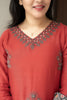 Maroon Mul Chanderi Sequin & Thread Embroidered Suit Set with Patola Silk Dupatta