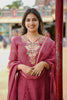 Maroon Mul Chanderi Zardosi Embroidery