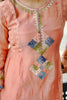 Peach Mul Chanderi Kurti with Kutch Embroidery & Lace Detailing