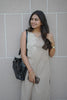 Grey Cotton Straight-Cut Kurti with Thread Embroidery & Pants