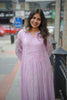Lavender Mul Chanderi Kurti with Knot & Floral Embroidery