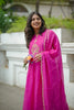 Pink Mul Chanderi Suit Set with Resham & Zardozi Embroidery