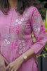 Pink Cotton Straight Cut Kurti Set with Thread Embroidery