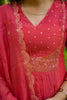 Red Mul Chanderi Suit Set with Pearl & Sequins Embroidery