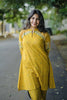 Yellow Cotton Thread Embroidered Co-ord Set with Mirror Work
