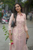 Light Pink Mul Chanderi Collared Dress with Embroidery