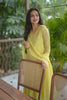 Yellow Mul Chanderi Silk Floral Embroidered Suit Set with Dupatta