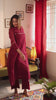 Maroon Sequins Embroidered Kota Kurti Set
