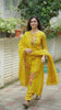 Yellow Floral Embroidered Mul Chanderi Suit Set