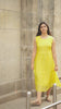 Yellow Embroidered Mul Chanderi Overcoat Dress