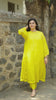 Yellow Sequins Embroidered Kota Doria Kurti Set with Cotton Pants