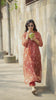 Brown Hand Block Printed Kota Doria Kurti Set with Lace Detailing & Cotton Pants