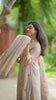 Light Grey Floral Embroidered Mul Chanderi Suit set