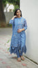 Blue Gota Embroidered Mul Chanderi Suit Set