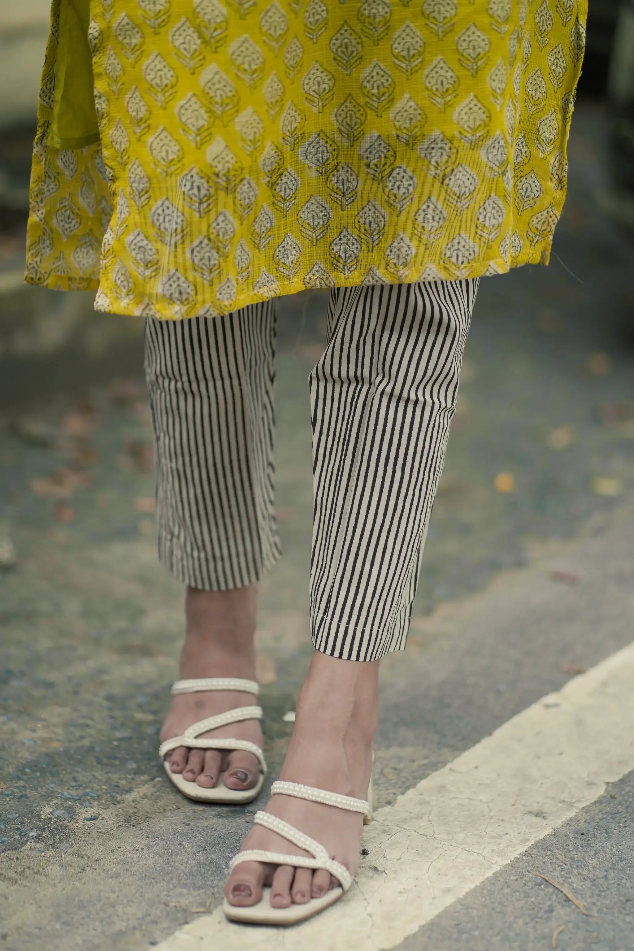 Yellow Kota Beads Embroidered Suit Set - Aarni Clothing - A Destination for Handpicked Ethnic Wear